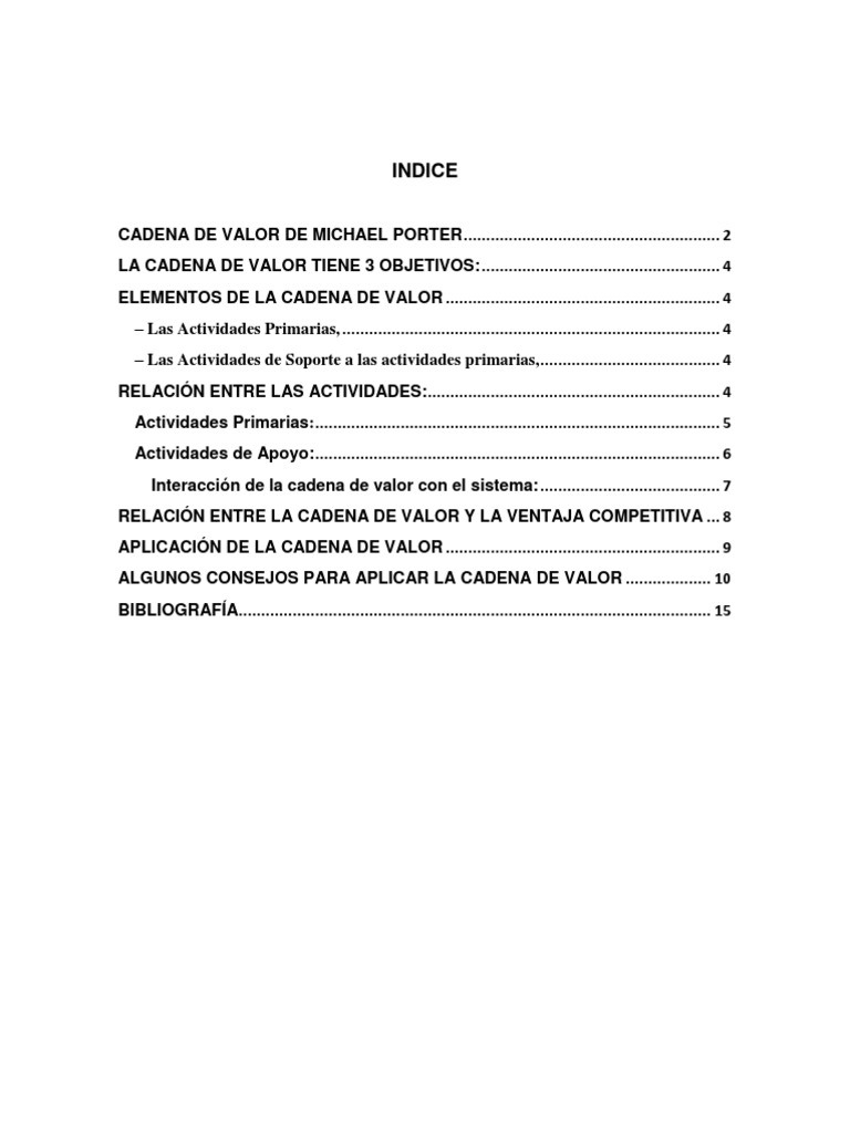 Cadena de Valor de Michael Porter | PDF | Cadena de valor | Logística