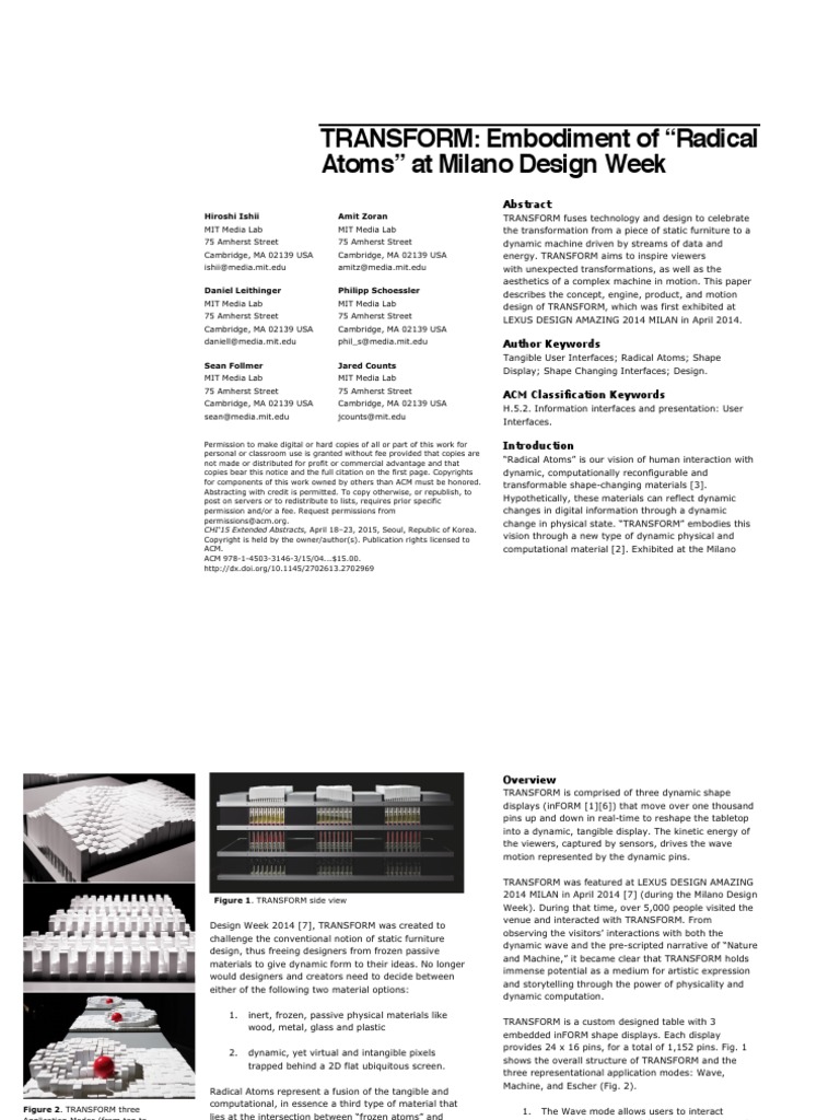 TRANSFORM v12 Camera Ready PDF Machines 3 D Computer Graphics