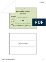 Approximate Methods of Distribution System Analysis: 2 Lecture's Outline