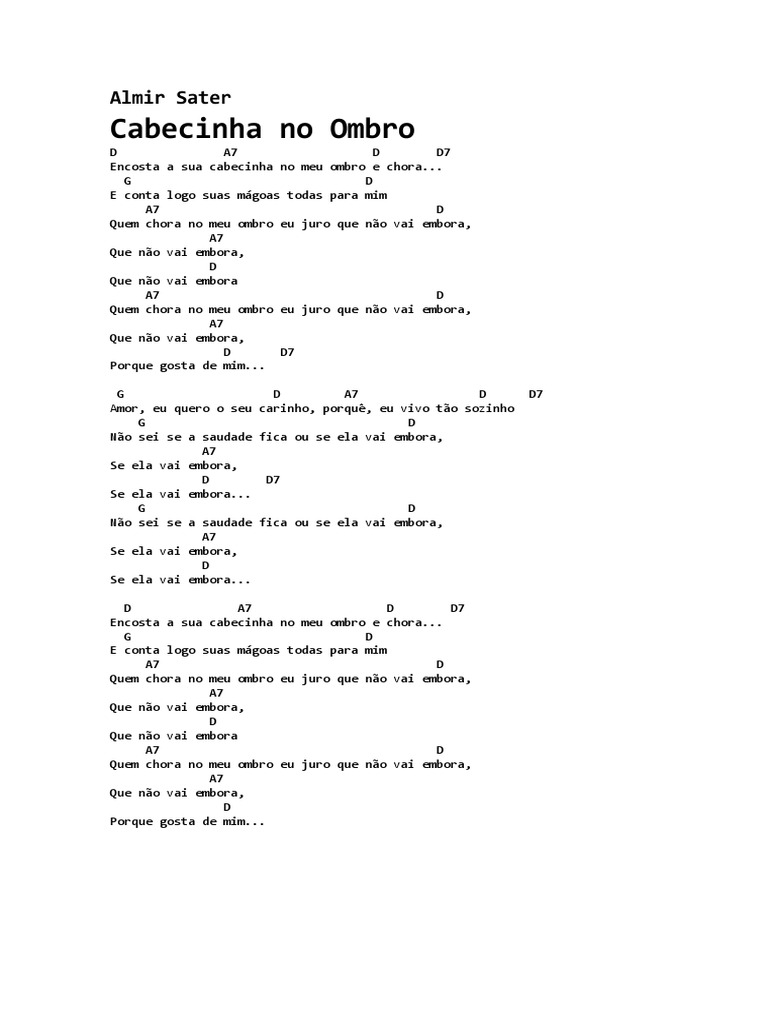 Encosta a Sua Cabecinha no Meu Ombro | PDF