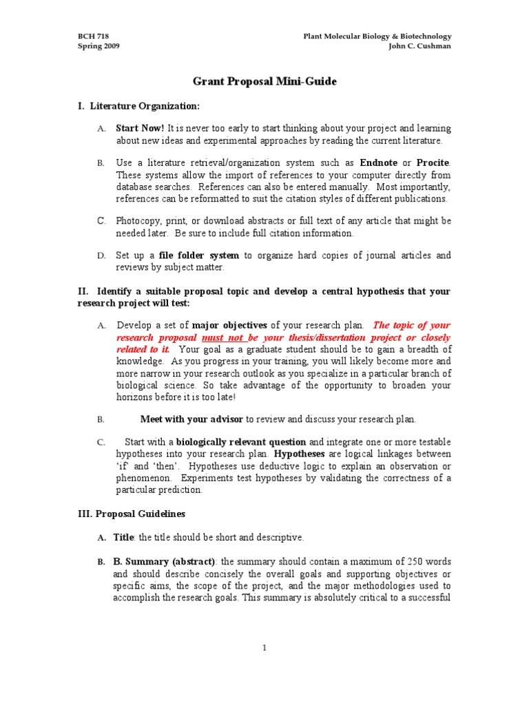 Grant Proposal Writing Guide | PDF | Comma | Hypothesis