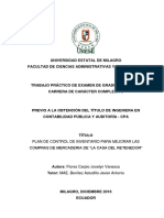 Plan de Control de Inventario Para Mejorar Las Compras de Mercaderia de “La Casa Del Retenedor”