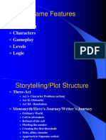 Game Features: Storytelling Characters Gameplay Levels Logic