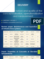 Delivery: Discuss The Nature and Quality of The Conceptualization, Operationalization and Measurement