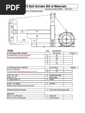 2x72 belt grinder plans pdf download top