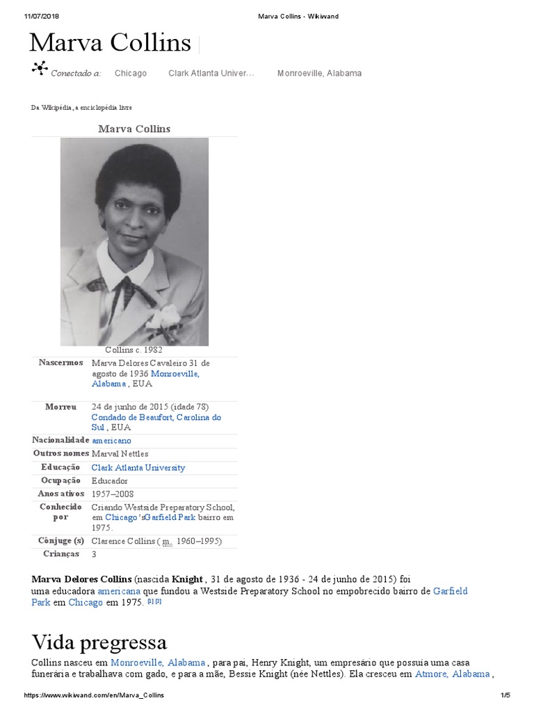 Marva Collins - Wikiwand | Chicago | Escolas