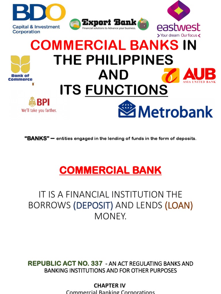 Commercial Banks in The Philippines Deposit Account Banks