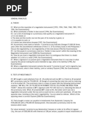 Negotiable Instruments Law
