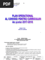 Plan Comisia Pentru Curriculum 2017 2018