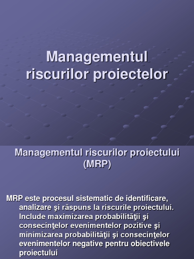 Managementul Riscului Proiectului | PDF