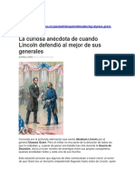 Abraham Lincoln Defiende Al General Grant ...