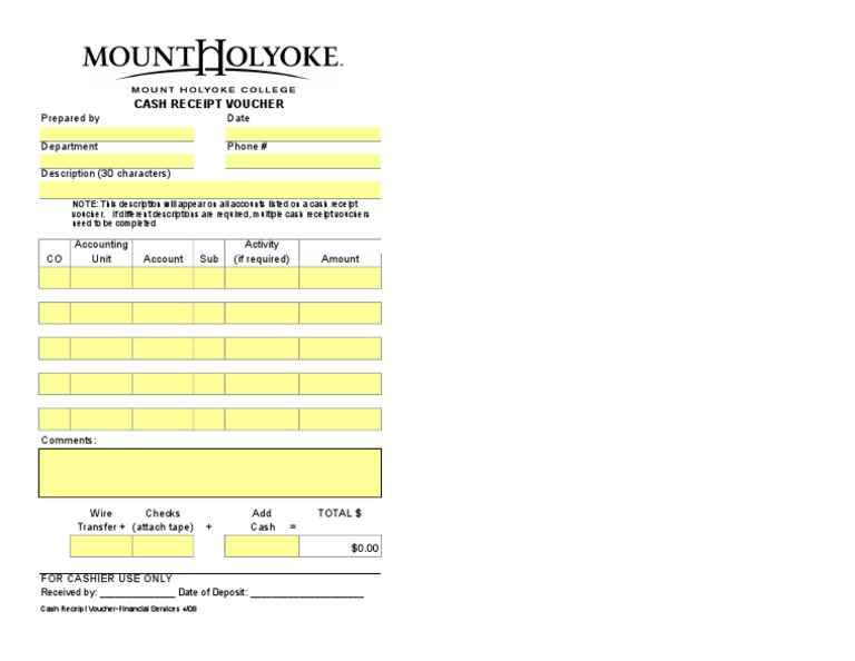 Cash Receipt Voucher Template | PDF | Business | Finance & Money Management