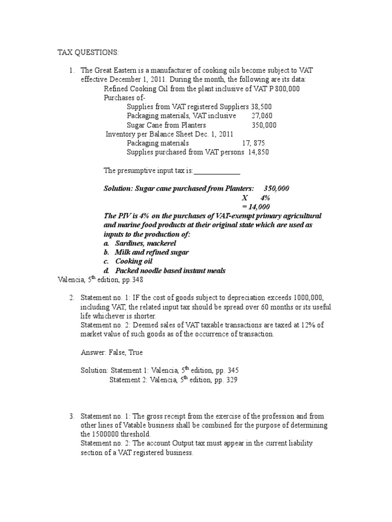 SOLUTION: Pdfcoffee problems on vat - Studypool