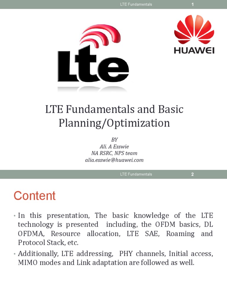 LTE Fundamentals and Basic Planning Optimization - Day2 | PDF | Mimo ...