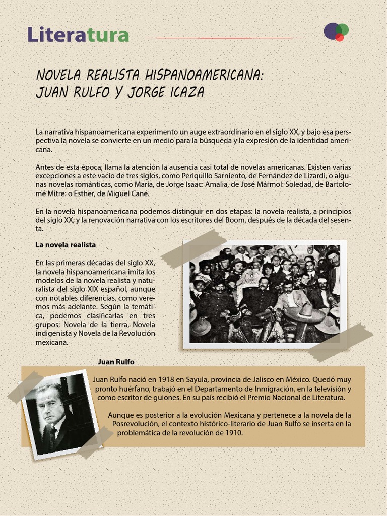 Novela Realista Hispanoamericana Juan Rulfo y Icaza Literatura latinoamericana