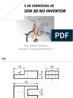 Lista Exercicio Modelagem 3D Inventor PDF
