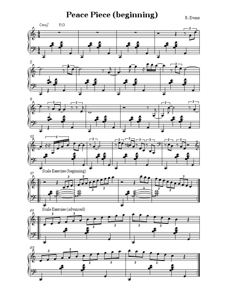 Bill Evans' Peace Piece Sheet Music | PDF