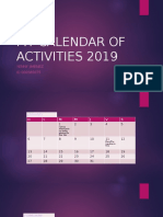 My Calendar of Activities 2019