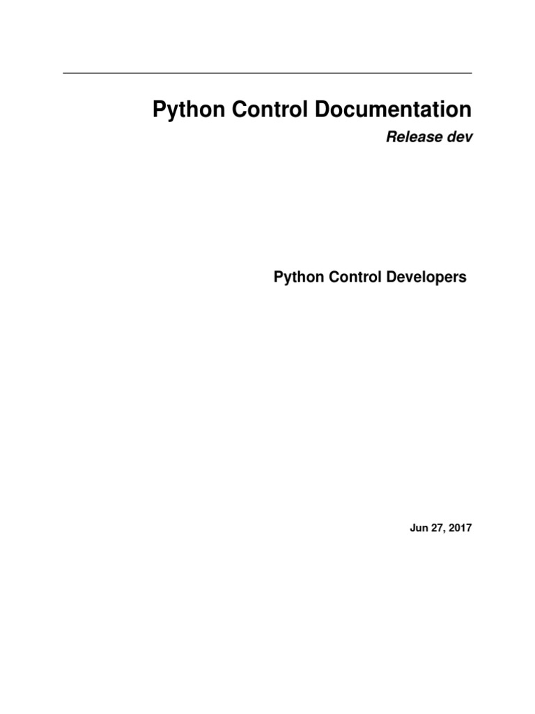 Python Control | PDF | Parameter (Computer Programming) | Control Theory