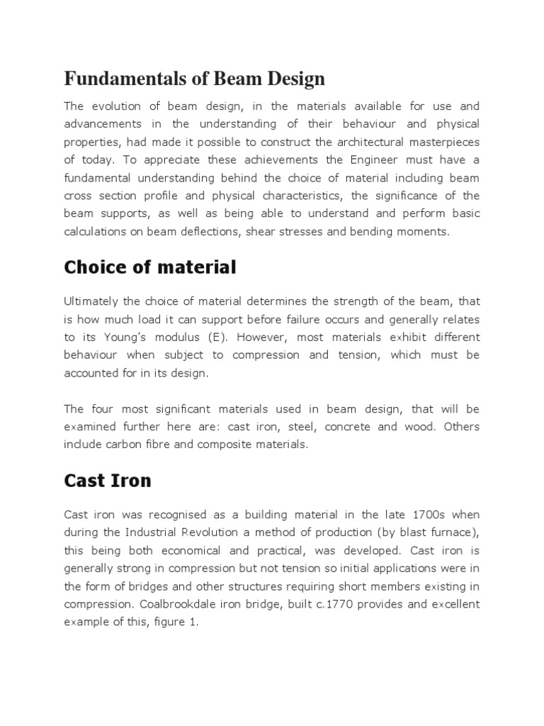 Fundamentals of Beam Design | PDF | Beam (Structure) | Bending