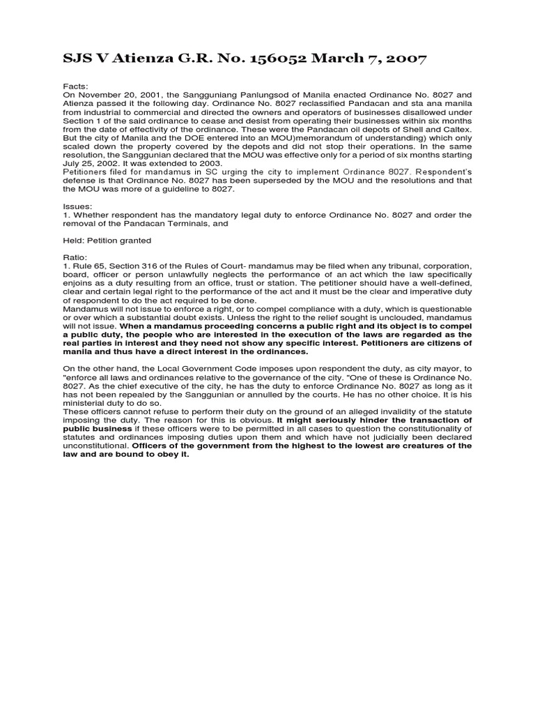 Sjs v atienza g r no 156052 march 7 2007 pdf mandamus