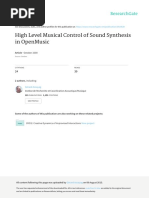 High Level Musical Control of Sound Synthesis in O