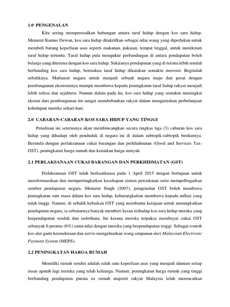Cabaran-Cabaran Kos Sara Hidup Yang Tinggi  PDF