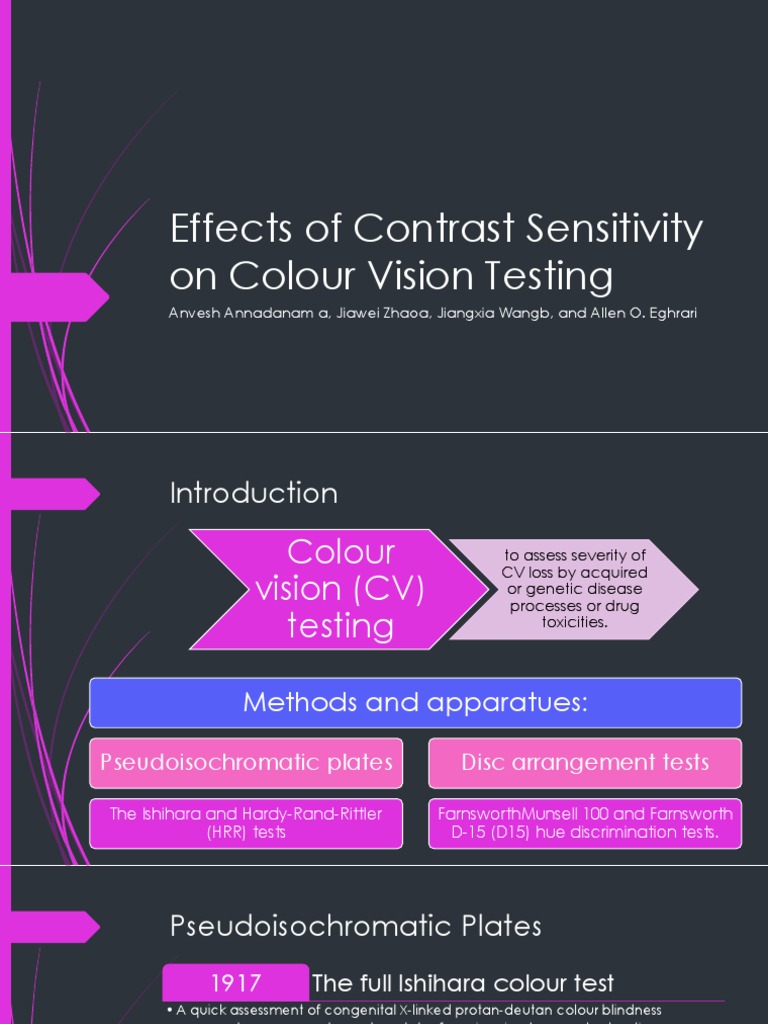 Effects of Contrast Sensitivity On Colour Vision Testing PDF