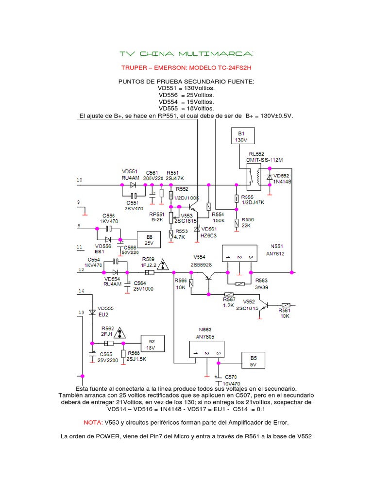 TV CHINA MULTIMARCA Diagrama PDF | PDF | Transistor | Dispositivos  semiconductores