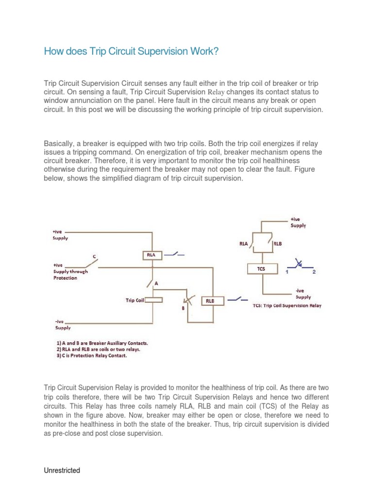 How Does Trip Circuit Supervision Work PDF Relay Inductor