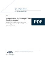 A Short Method for the Desing of Reactive Distillation Column