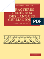 Meillet 1917. Caractères Généraux Des Langues Germaniques