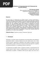 Transtornos Mentais e Comportamentais Em Professores de Escolas Públicas