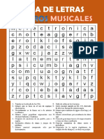 Sopa de Letras de Géneros Musicales PDF