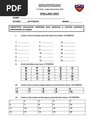 Spelling Test