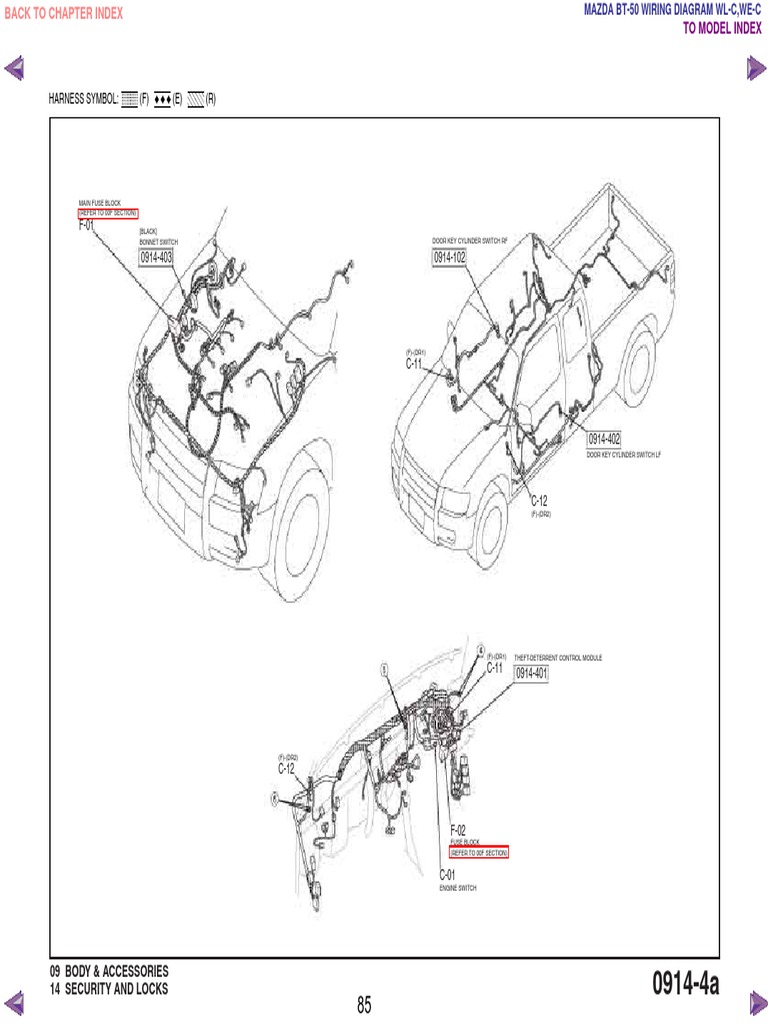 Mazda Bt50 WL C & We C Wiring Diagram f198!30!05l85 | Automotive