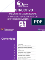 Instructivo de Creacion de Usuarios Tipo "Ciudadano" en El Sistema de Gestion Documental Quipux