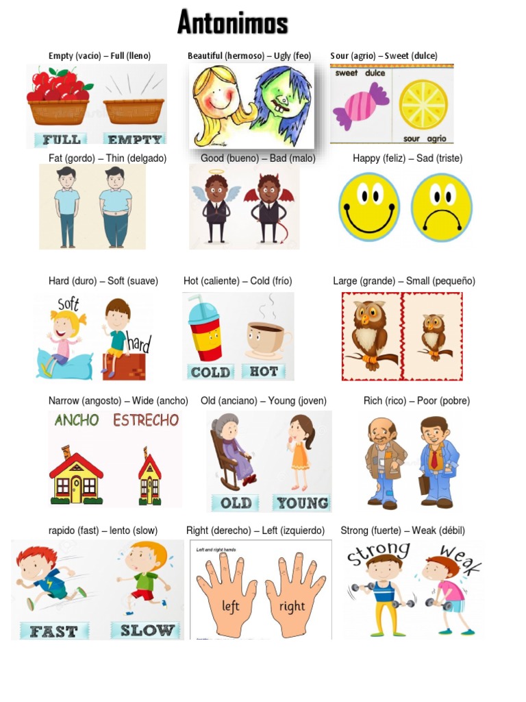 Sinonimos y Antonimos en Ingles