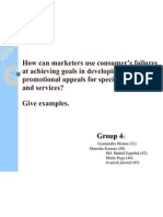 How Can Marketers Use Consumer's Failures at Achieving Goals in Developing Promotional Appeals For Specific Products and Services? Give Examples