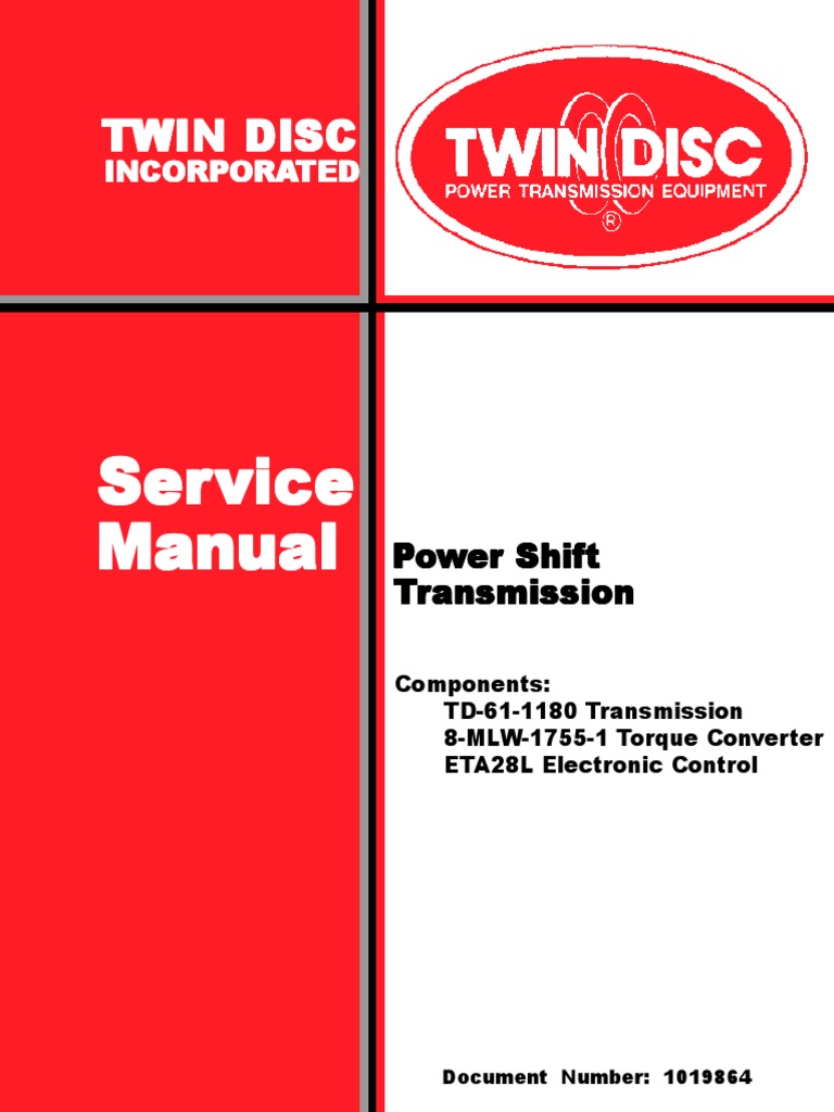 Twin Disc Service Manual Transmission (Mechanics) Clutch