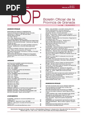 FIN -NOR7.5フィンノール Anuncios Oficiales en Granada 2011 | PDF | Granada | Gobierno