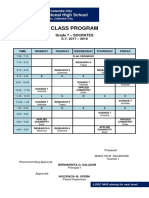 Class Program Sample