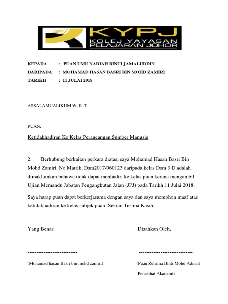 Surat Rasmi | PDF