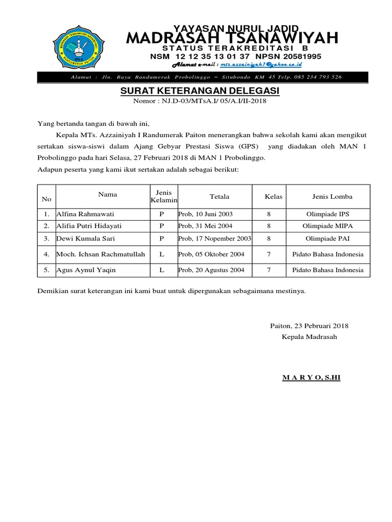 Contoh Surat Delegasi - Homecare24