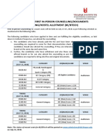 Thapar University Counselling Schedule For Vacant Seats