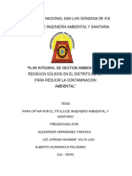 Pigars en El Distrito de Ica para Reducir La Contaminacion Ambiental