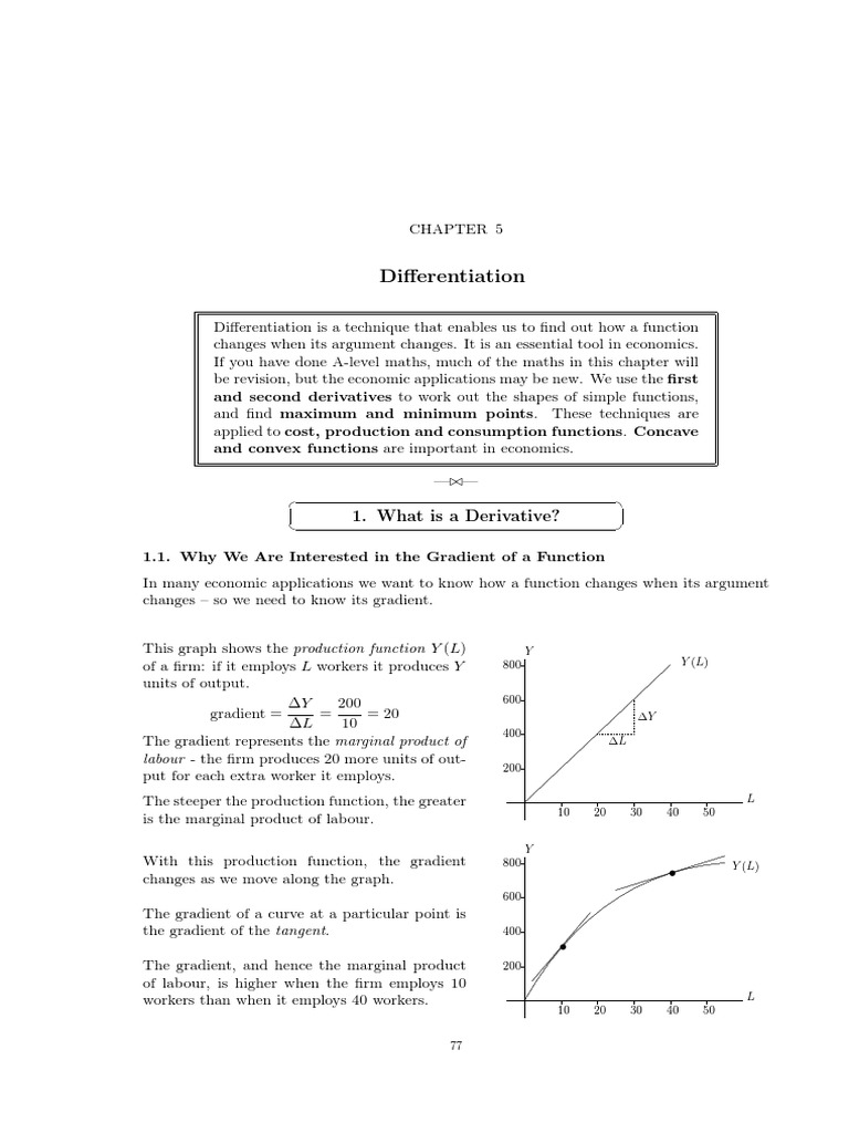 Understanding Differentiation in Economics | PDF | Gradient | Derivative