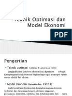 Teknik Optimasi Dan Model Ekonomi