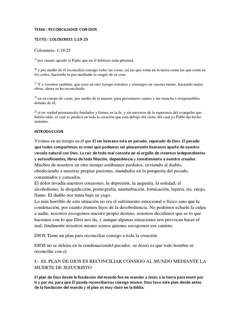 Reconciliación con Dios a través de Cristo | PDF | Adán | Cristo (título)