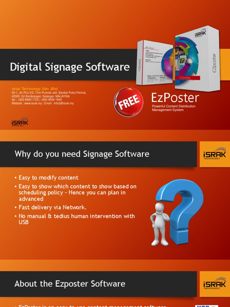 EzPoster: Streamlined Digital Signage | PDF | Digital Distribution | Video